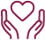 burgundy hands with heart icon