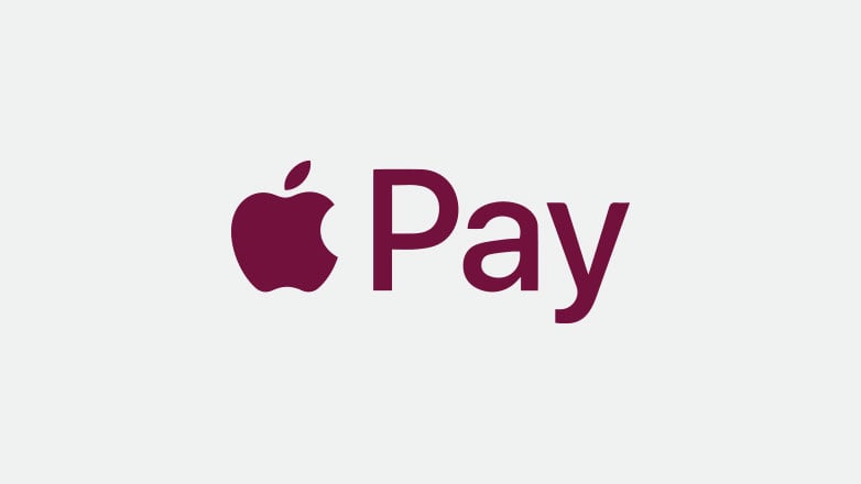 apple pay icon in the color burgundy