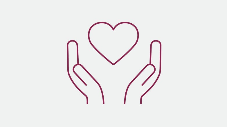 hands holding heart icon