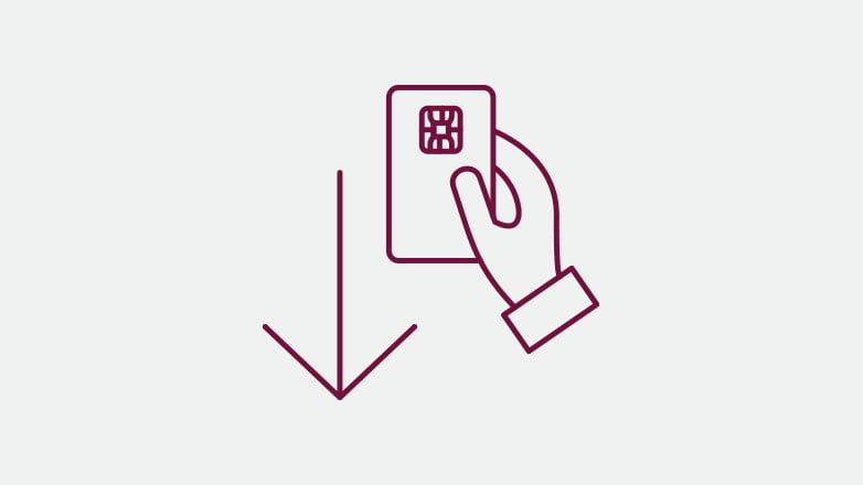 remove card icon in the color burgundy