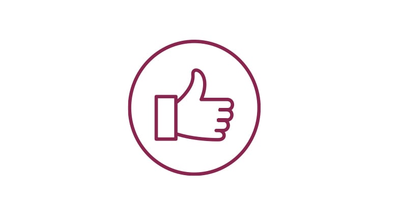thumbs up in circle icon