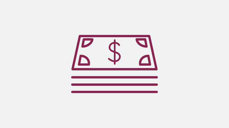 burgundy money stack icon