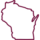 wisconsin icon in the color burgundy