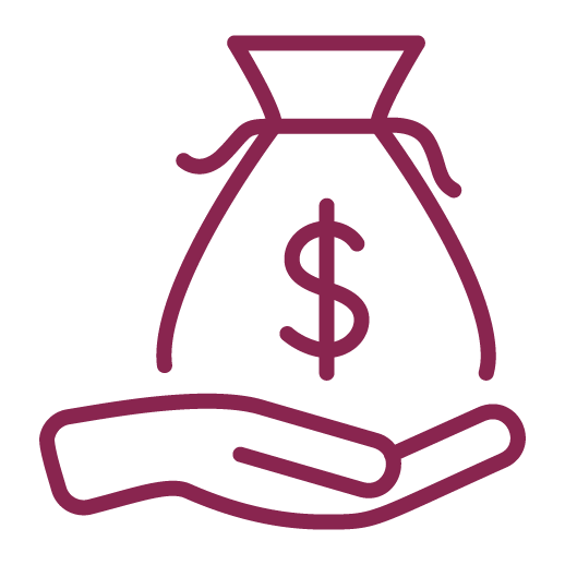 burgundy accepting payment icon
