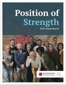 Thumbnail of 2022 Annual Report Cover featuring the stronger together message
