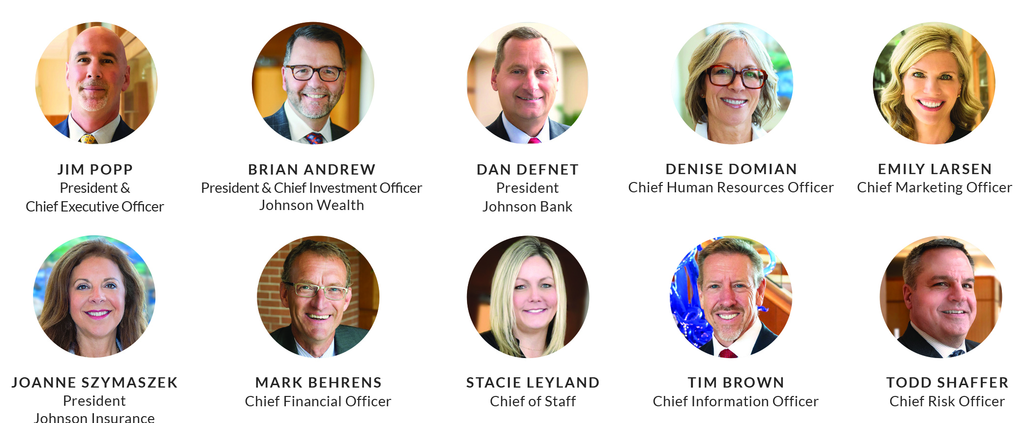 Johnson Financial Group Leadership Team