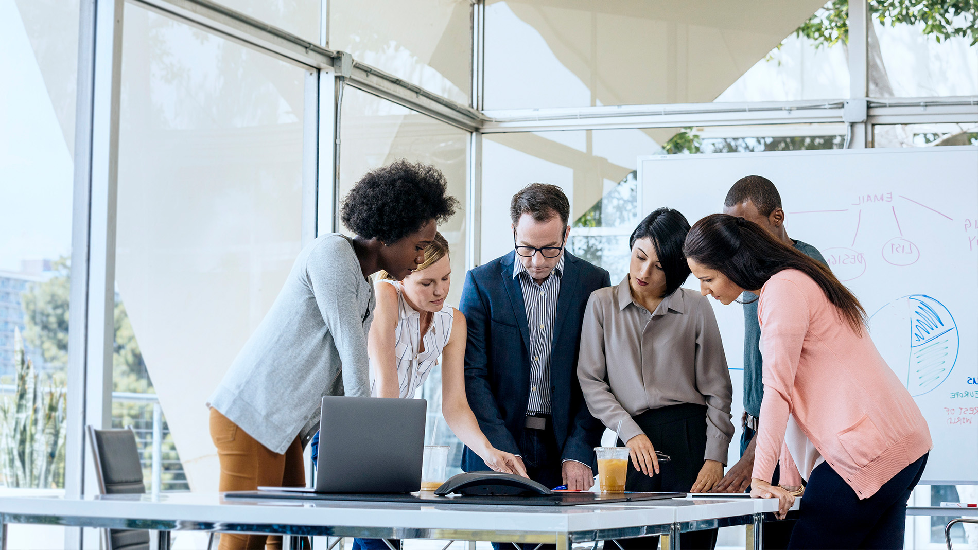 diverse employee team meeting