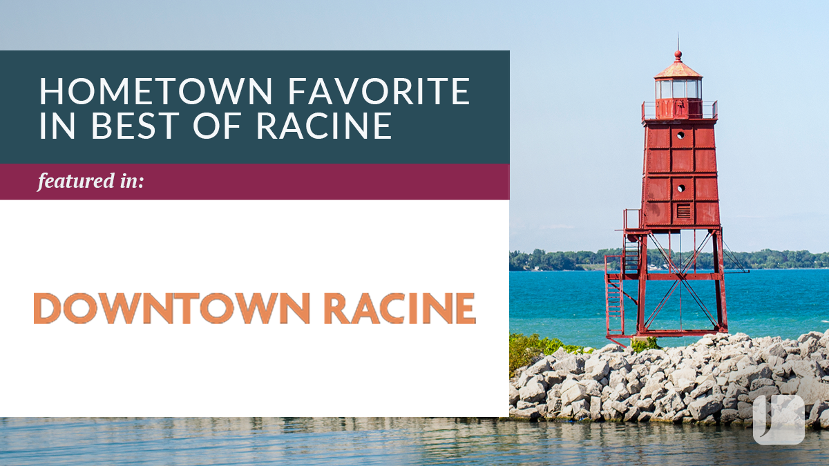 Best of Racine Award with lighthouse.