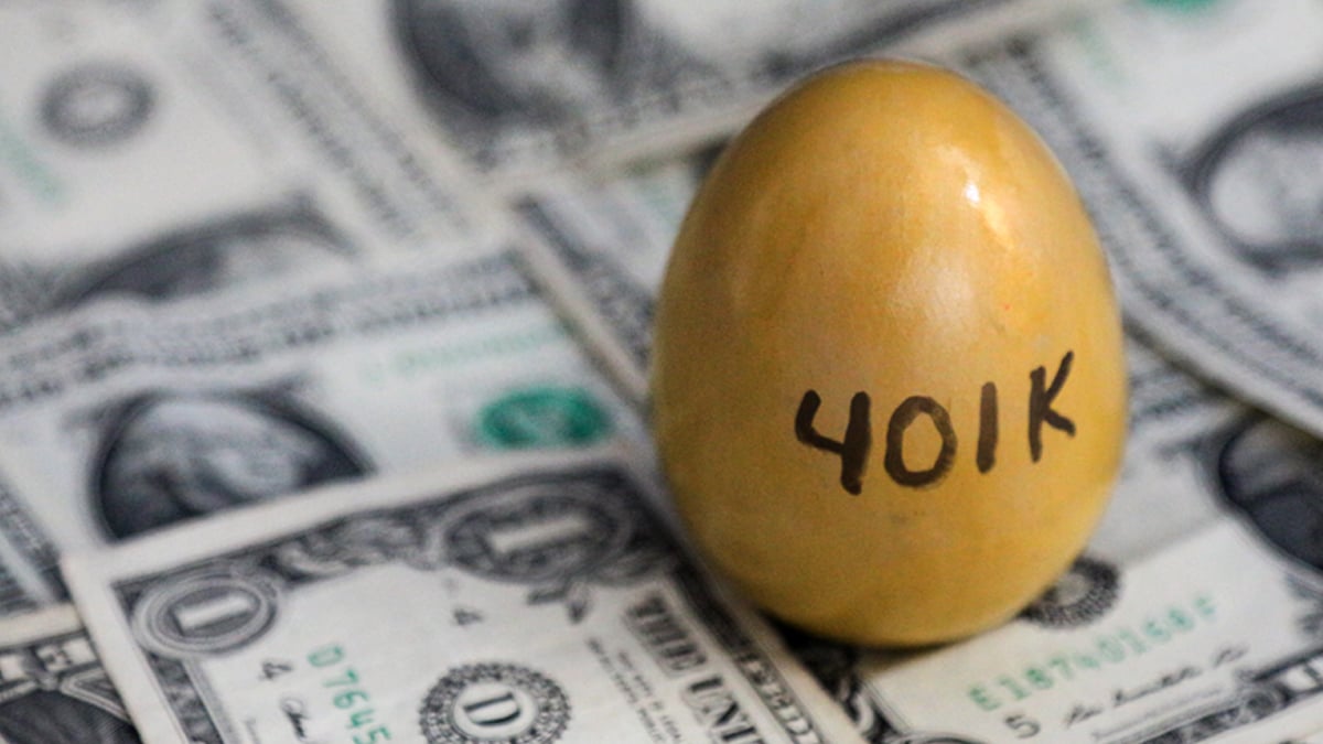 401k egg sitting on money