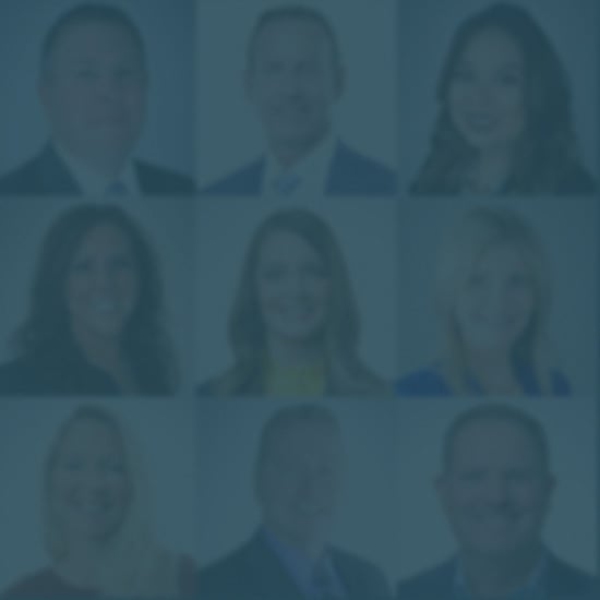 a grid of JFG advisors with a blue overlay