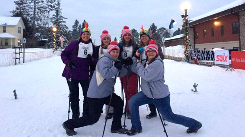 Johnson Financial Group associates volunteer at the American Birkebeiner race in Hayward, Wisconsin.