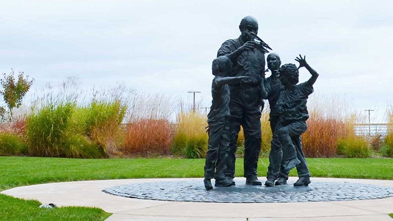 Statue of Sam Johnson in Racine, Wisconsin.