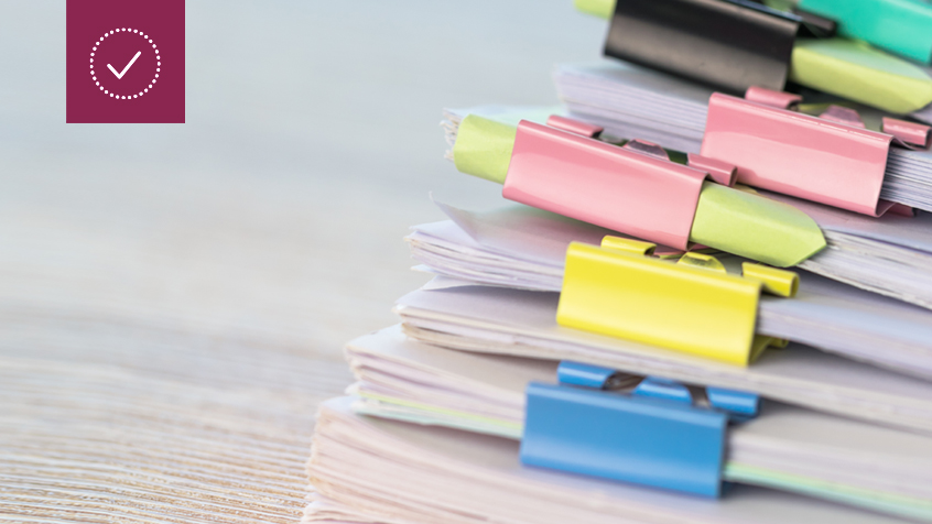 paper stacks colorful clips