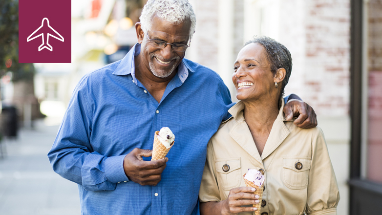 retired pilot eating ice cream