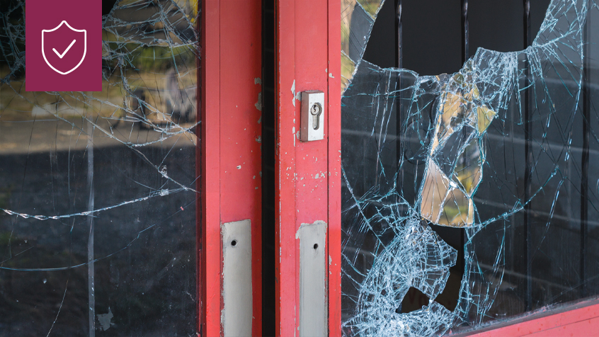 broken shop window