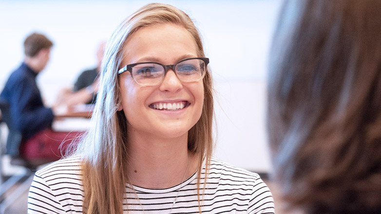 Intern working with an advisor.