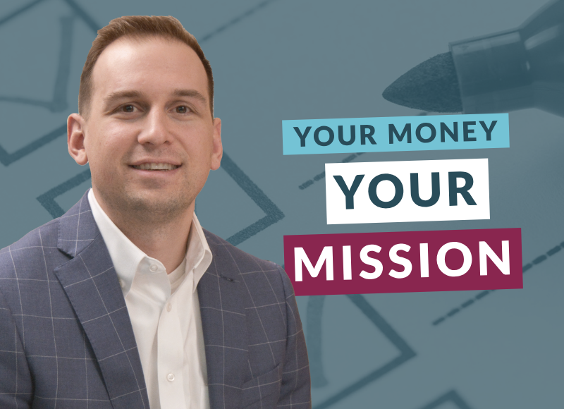 Greg King next to the Your Money. Your Mission. Logo