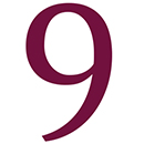 number 9 icon in burgundy